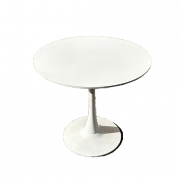 שולחן אפוקסי עגול קוטר 80 לבן