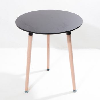 שולחן עגול קוטר 60 שחור רגליים טבעי 3 אנשים