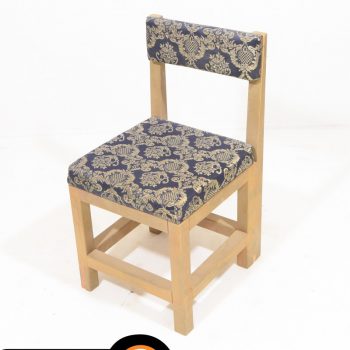 כיסא מרוקאי משענת כחול/זהב