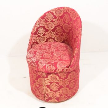 כיסא מרוקאי עגול אדום/זהב