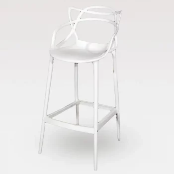 כיסא בר מגן דויד לבן פלסטיק