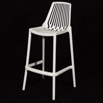 כיסא בר לבן פסים פלסטיק