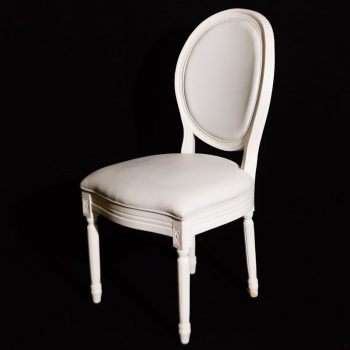 כיסא בר לואי לבן עץ