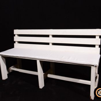 ספסל תלת מושבי לבן